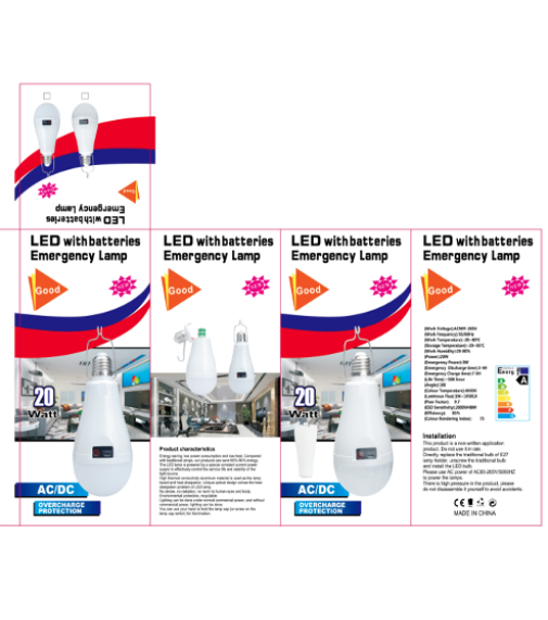 Лампочка Кемпинг с съемный аккумулятором (2*18650) LED Emergency Bulb OKgo FAE 8005 30Вт (100шт)