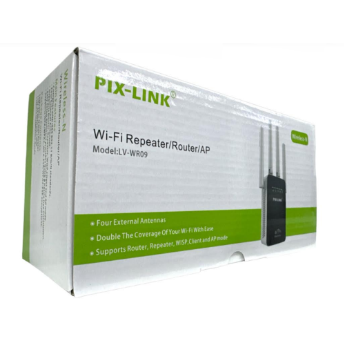 WiFi Репитер / роутер PIX-LINK Repeator LV WR09 (Черный) (50шт)