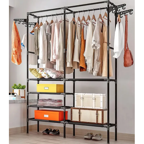 Вешалка для пальто и одежды 12-Трубка MultiFunctional Coat Rack / CR108 (108*36*175см /черный) (6шт)