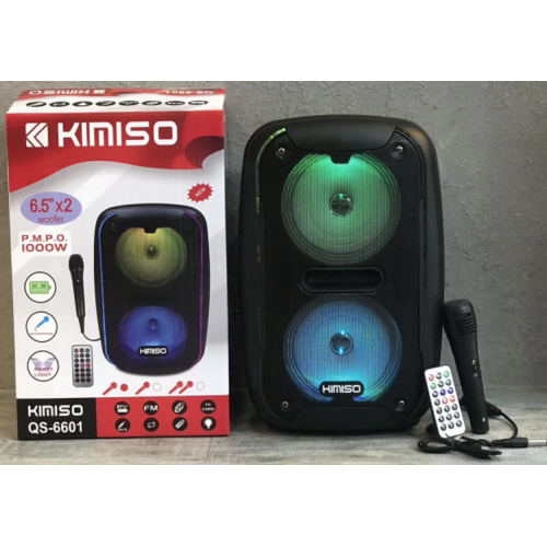 Колонка KIMISO QS-6601 BT (с проводным микрофоном) (6.5*2'BASS / W) (6шт)