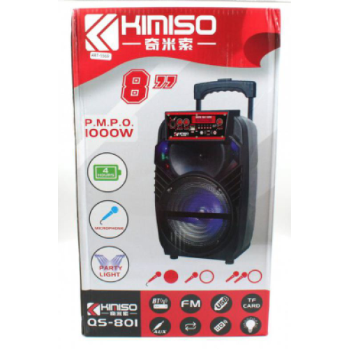 Колонка KIMISO QS-801 BT (с проводным микрофоном) (8'BASS / 1000W) (4шт)