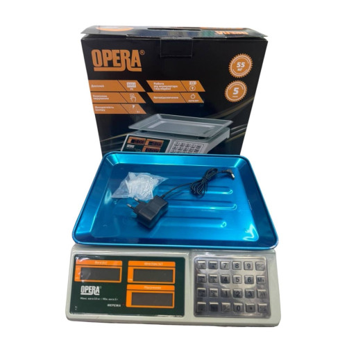 Весы торговые OP-983S 55кг 6В (метал кнопки 35X25см) (5шт)