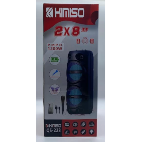 Колонка KIMISO QS-223 BT (с проводным микрофоном) (8'BASS*2 / 1200W / TWS) (6шт)