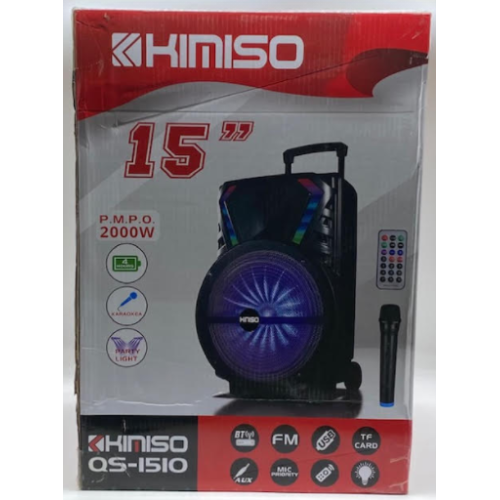 Колонка KIMISO QS-1510 BT (с беспроводным микрофоном) (15'BASS / 2000W) (1шт)