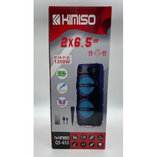 Колонка KIMISO QS-653 BT (с проводным микрофоном) (6.5*2'BASS / 1000W) (8шт)