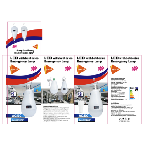 Лампочка Кемпинг с съемный аккум (2*18650) LED Emergency Bulb OKgo FAE 8005 (B0011) 20Вт E27 (100шт)