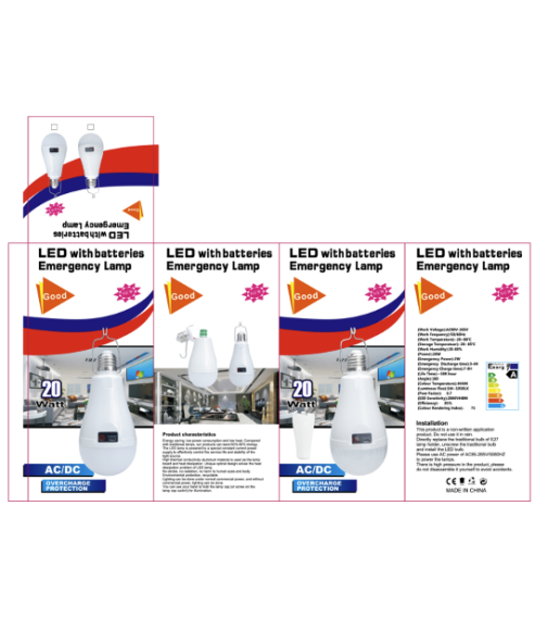 Лампочка Кемпинг с съемный аккум (2*18650) LED Emergency Bulb OKgo FAE 8005 (B0011) 20Вт E27 (100шт)