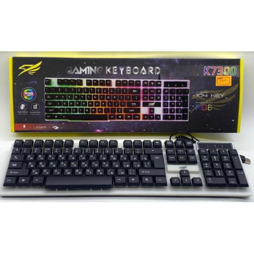 Клавиатура KT 7300 / K 7300 (с подсветкой RGB / русская клавиатура) (30шт)