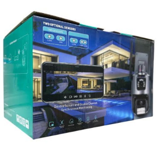 Уличная поворотная  IP камера 200Вт (Дуал Камера) 7005 Wifi V21 4к/8.0мп (Прогр.:V380) (32шт)