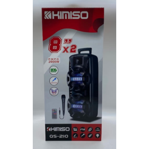 Колонка KIMISO QS-210 BT (с проводным микрофоном) (8*2'BASS / 1200W) (4шт)