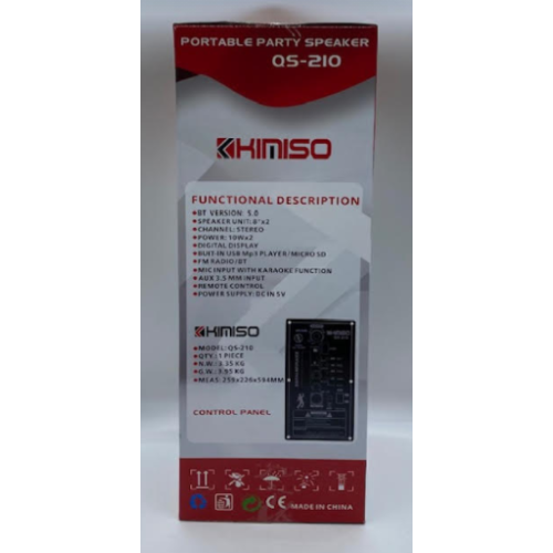 Колонка KIMISO QS-210 BT (с проводным микрофоном) (8*2'BASS / 1200W) (4шт)