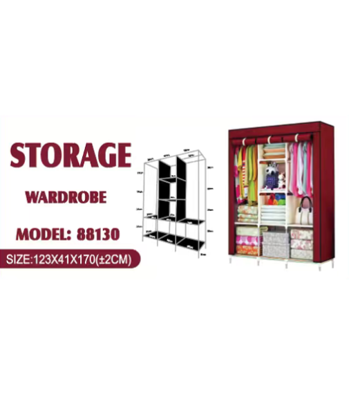 Шкаф складной тканевый Storage Wardrobe 88130 13-Трубка (только коричневый 125*43*172cм) (6шт)