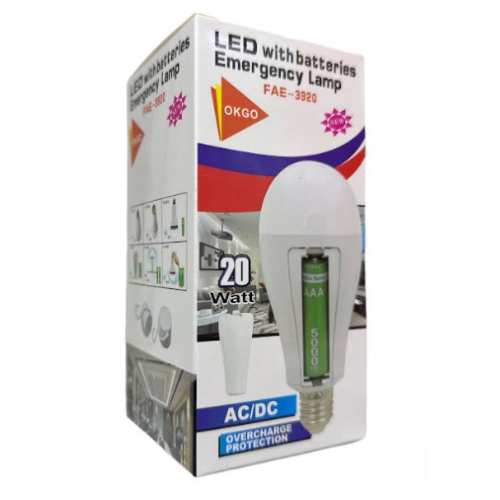 Лампочка Кемпинг с съемный аккумулятором (2*18650) LED Emergency Bulb OKgo FAE 3920 20Вт (100шт)