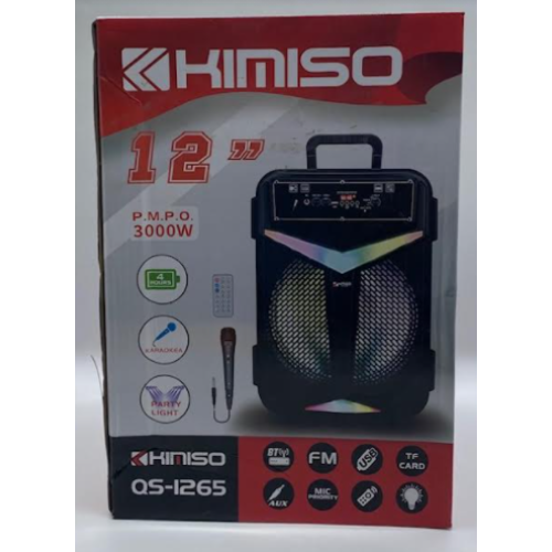 Колонка KIMISO QS-1265 BT (с проводным микрофоном) (12'BASS / 3000W) (1шт)