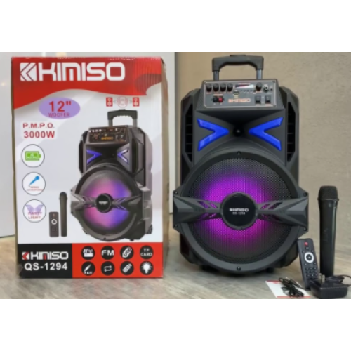 Колонка KIMISO QS-1294 BT (с проводным микрофоном) (12'BASS / 3000W) (2шт)