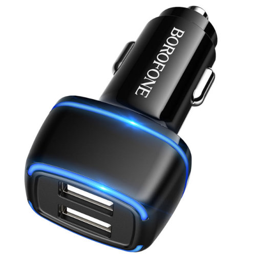 Зарядка Адаптер BZ14 Max Dual Port Ambient Light Car Charger BOROFONE (176шт)