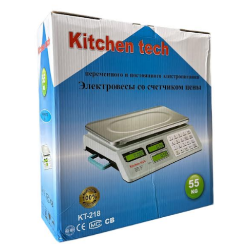 Весы торговые ACS KitchenTech KT218 50кг 6В (метал) (5шт)