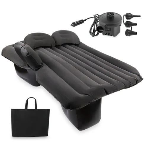 Матрас надувной для автомобиля с насосом и 2 подушками Inflable Mattress (черный) / ART-8028 (10шт)