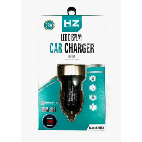 Зарядка Адаптер CAR USB HQC1 (Вольтметр-3.0 Qualcom 28W) HZ Global Supplier (200шт)