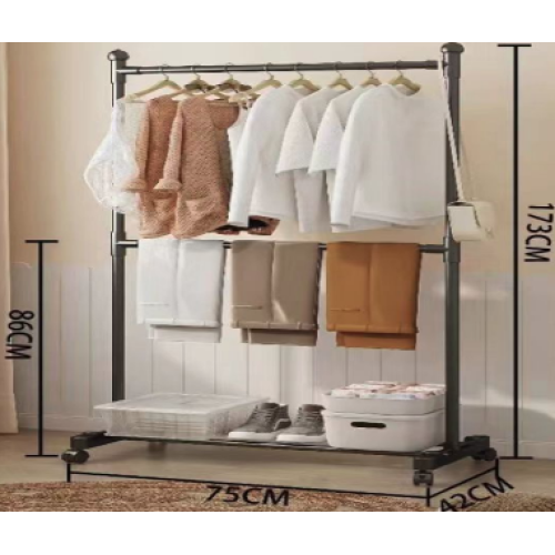 Вешалка для одежды Clothes Rack Up (173*86*74,2см/Черный/5ШАР) / ART-5055 (16шт)