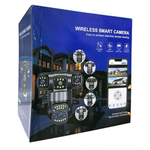 Уличная поворотная IP PTZ 200Вт / 7007 (4 Камера) SC28 (Прогр.: V380) WiFi Черный (24шт)