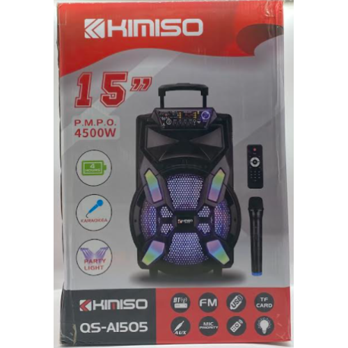 Колонка KIMISO QS-A1505 BT (с беспроводным микрофоном) (15'BASS / 4500W) (1шт)