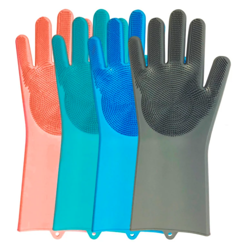 Силиконовые перчатки для мытья посуды Magic Silicone Glove / ART1718 (60шт)