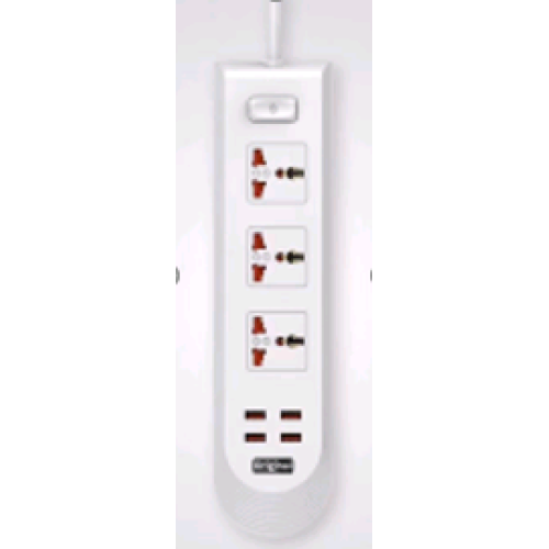 Сетевой удлинитель Anti-Static BKL-08 Power Socket (3-разъема / 4-USB / 3.4A) (70шт)