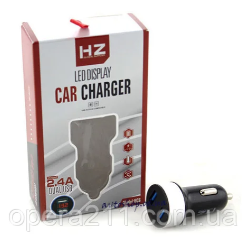 Зарядка Адаптер CAR USB HC6 (Вольтметр-2.4) HZ Global Supplier (200шт)