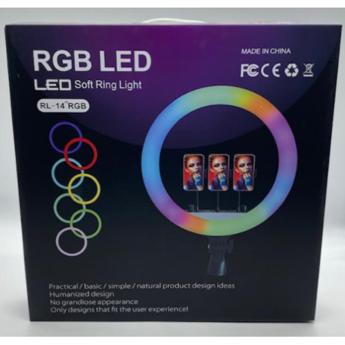 Кольцевая LED лампа RL-14 RGB с 3 держателем для телефона 36см с питанием от 220V (10шт)