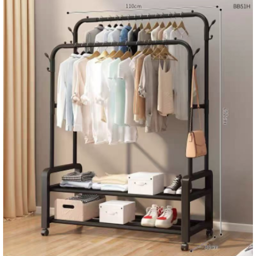 Стойка-вешалка для одежды и обуви двойная Multipurpose Hanger 6018 B (110*152*34см) (10шт)