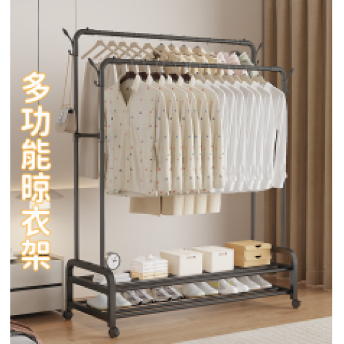 Стойка-вешалка для одежды и обуви двойная Multipurpose Hanger 6018 B (110*152*34см) (10шт)